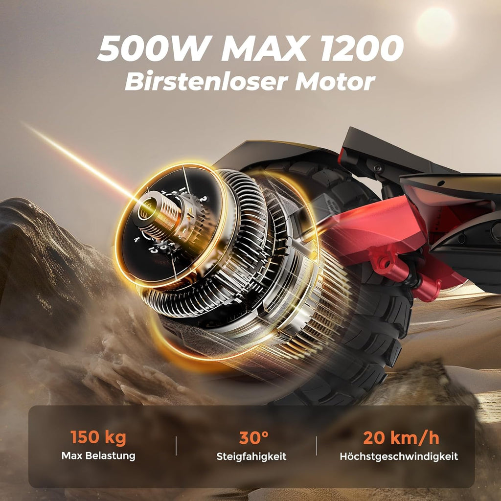 E Scooter mit Straßenzulassung, 80-100 KM Reichweite, 48V 15Ah, 10 Zoll Offroad Luftreifen, ABE Elektroroller mit Doppelter Stoßdämpfung, Faltbarer E Roller Offroad Belastung bis 150 KG, LED, App